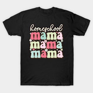 Proud homeschool mama groovy design homeschool mom T-Shirt